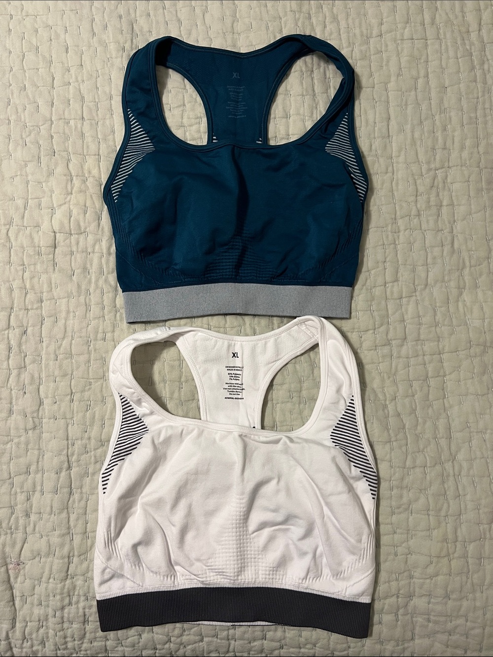 Women’s Philadelphia Eagles Racerback Sports Bras - Midnight Green and White